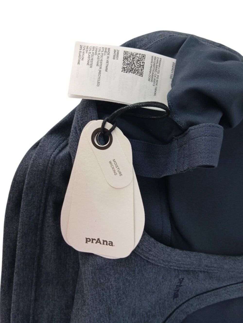 PrAna Womens Heathered Racerback Bralette XL Gray Moisture Wicking UPF 50 Bra - Picture 5 of 8